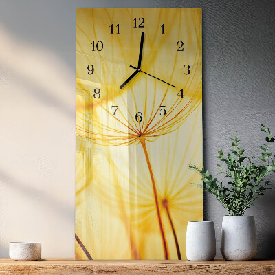 Horloge verticale en verre Fleur
