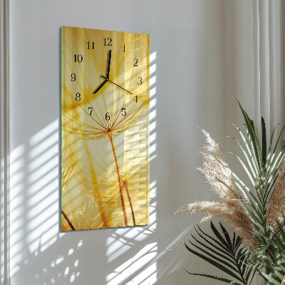 Horloge verticale en verre Fleur