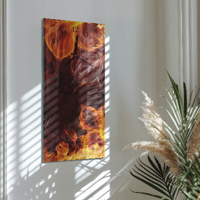 Horloge verticale en verre Fleurs de feu