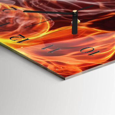 Horloge verticale en verre Fleurs de feu