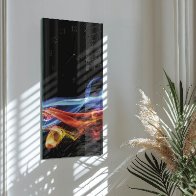 Horloge verticale en verre Fumée abstraite