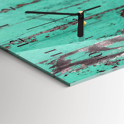 Horloge verticale en verre Mur en bois