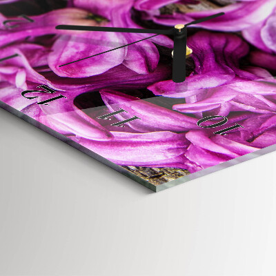 Horloge verticale en verre Fleurs