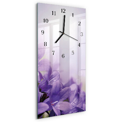 Horloge verticale en verre Fleur