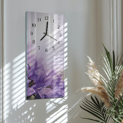 Horloge verticale en verre Fleur