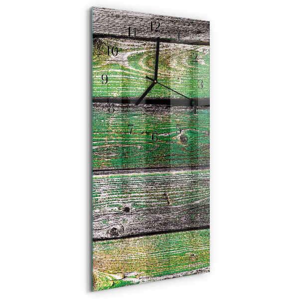 Horloge verticale en verre Planches de bois