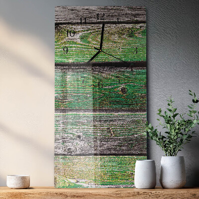 Horloge verticale en verre Planches de bois