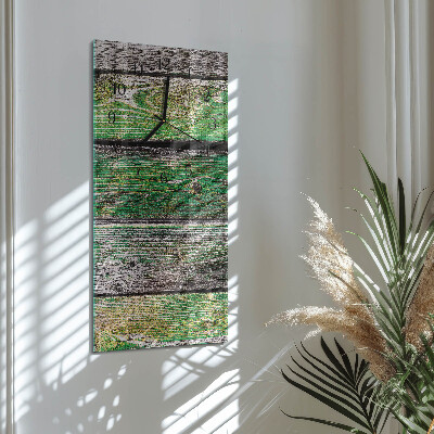Horloge verticale en verre Planches de bois