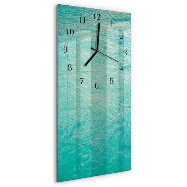 Horloge verticale en verre Eau