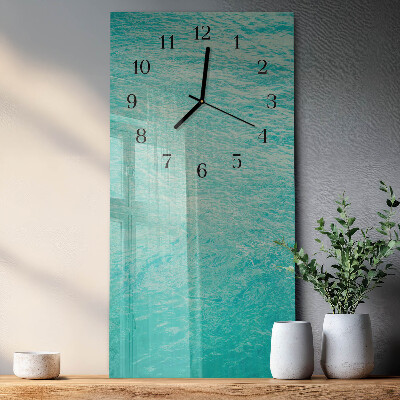 Horloge verticale en verre Eau