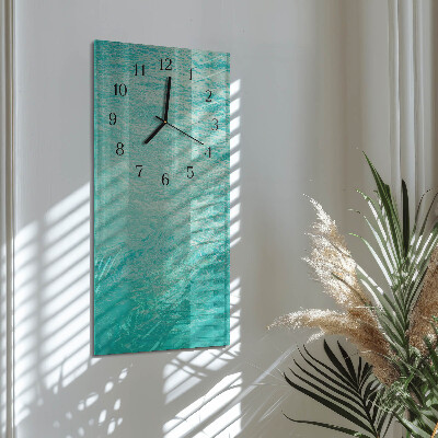 Horloge verticale en verre Eau