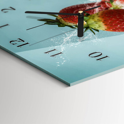 Horloge verticale en verre Fraise
