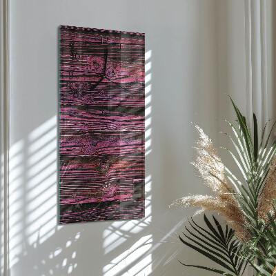 Horloge verticale en verre Panneaux en bois