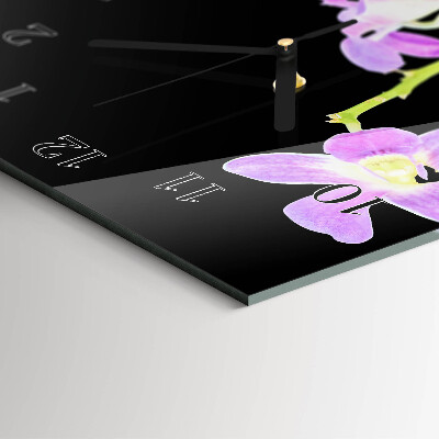 Horloge verticale en verre Fleurs