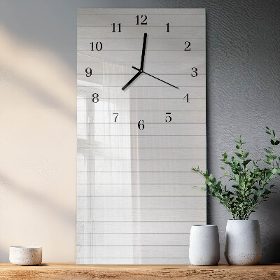 Horloge verticale en verre Rayures