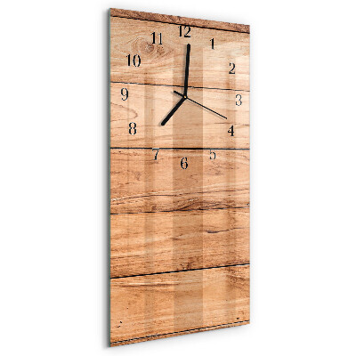 Horloge verticale en verre Panneaux en bois