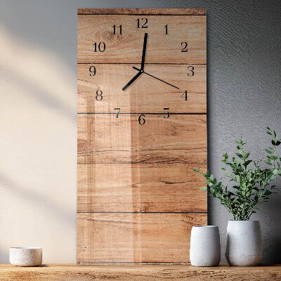 Horloge verticale en verre Panneaux en bois