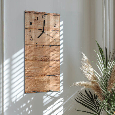 Horloge verticale en verre Panneaux en bois