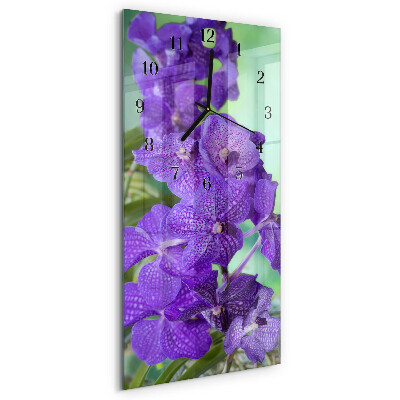 Horloge verticale en verre Fleurs