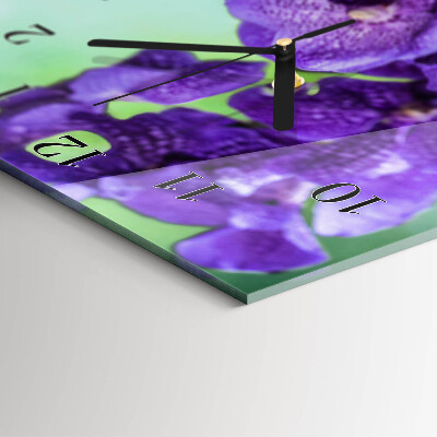 Horloge verticale en verre Fleurs
