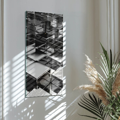 Horloge verticale en verre Cubes métalliques