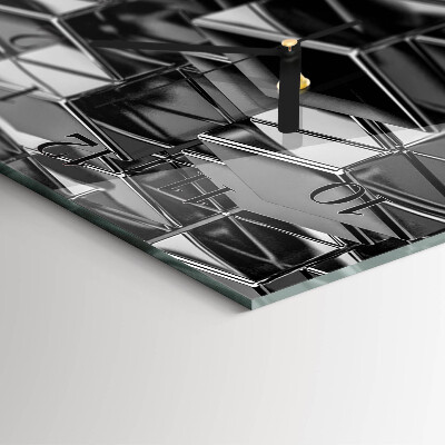 Horloge verticale en verre Cubes métalliques