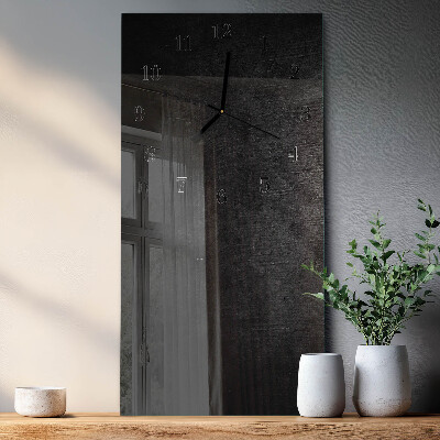 Horloge verticale en verre Plaque