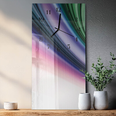 Horloge verticale en verre Lignes abstraites