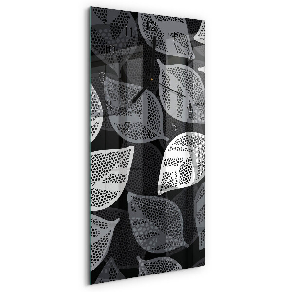 Horloge verticale en verre Feuilles de plantes