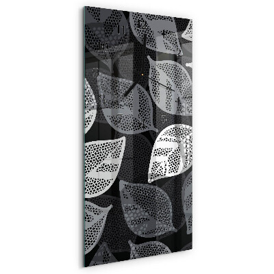 Horloge verticale en verre Feuilles de plantes