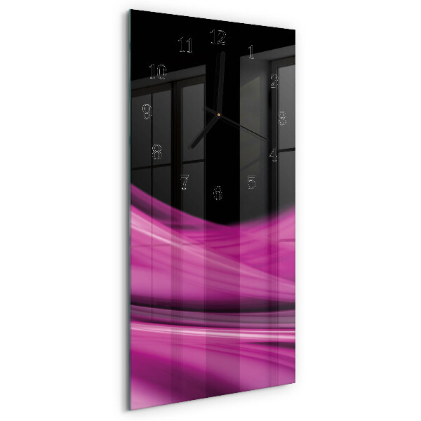 Horloge verticale en verre Lignes abstraites