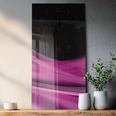 Horloge verticale en verre Lignes abstraites