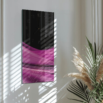 Horloge verticale en verre Lignes abstraites
