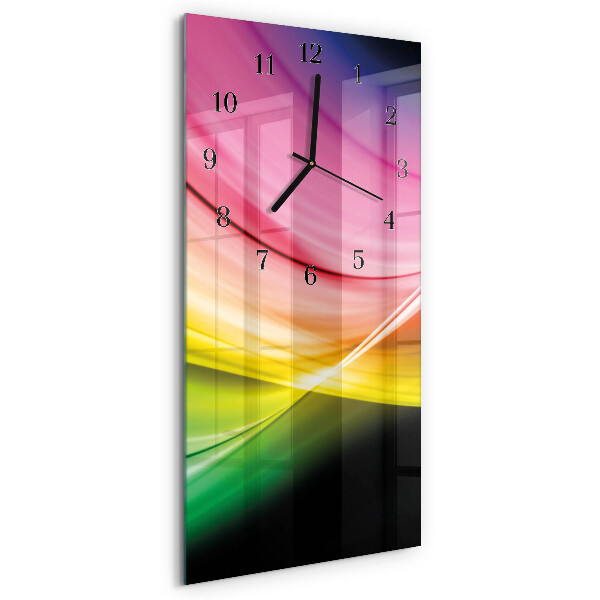 Horloge verticale en verre Lignes abstraites