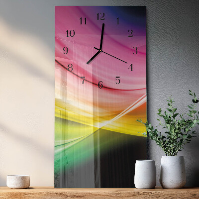 Horloge verticale en verre Lignes abstraites