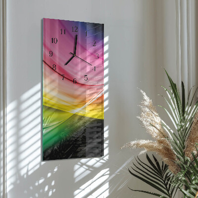 Horloge verticale en verre Lignes abstraites