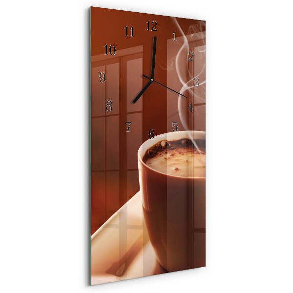 Horloge verticale en verre Café