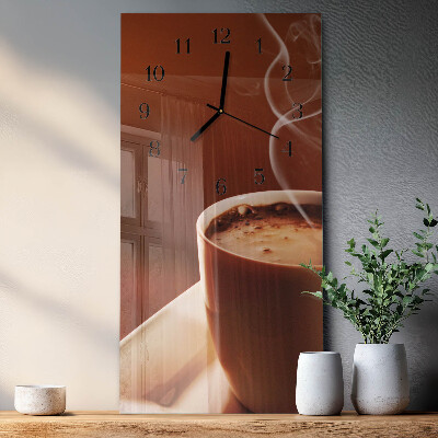 Horloge verticale en verre Café