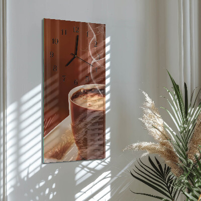 Horloge verticale en verre Café