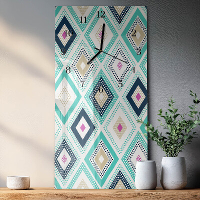 Horloge verticale en verre Diamants