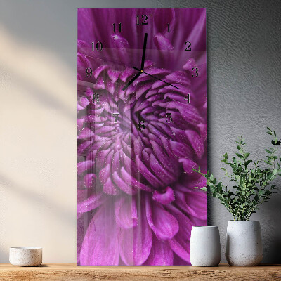 Horloge verticale en verre Pivoine