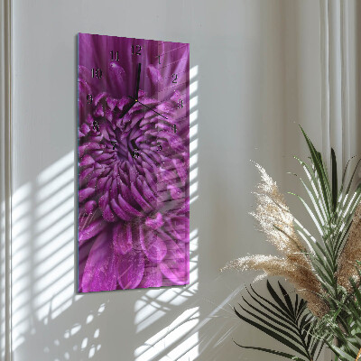 Horloge verticale en verre Pivoine