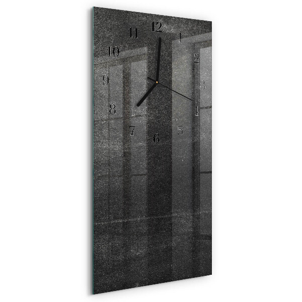 Horloge verticale en verre Graphite