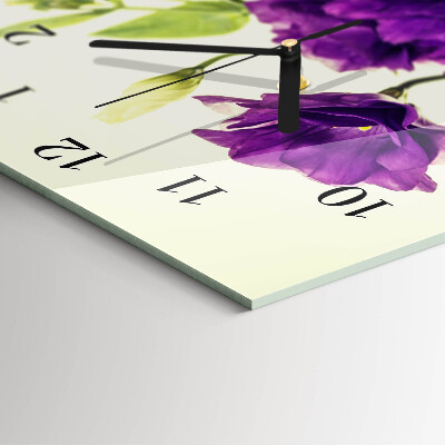 Horloge verticale en verre Fleurs