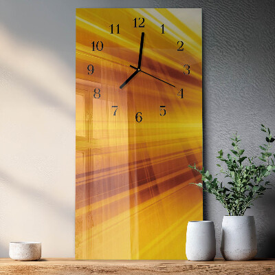 Horloge verticale en verre Rayures