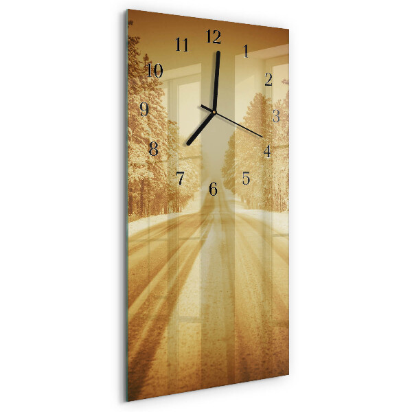 Horloge verticale en verre Loin