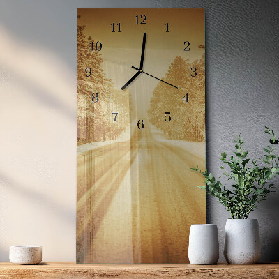 Horloge verticale en verre Loin