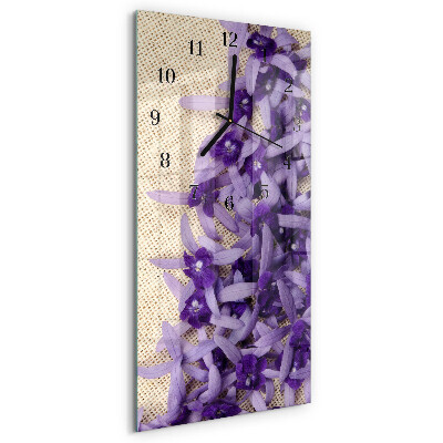 Horloge verticale en verre Lavande