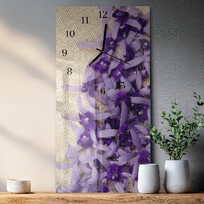 Horloge verticale en verre Lavande