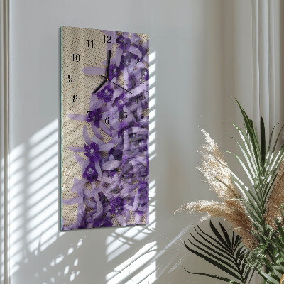 Horloge verticale en verre Lavande